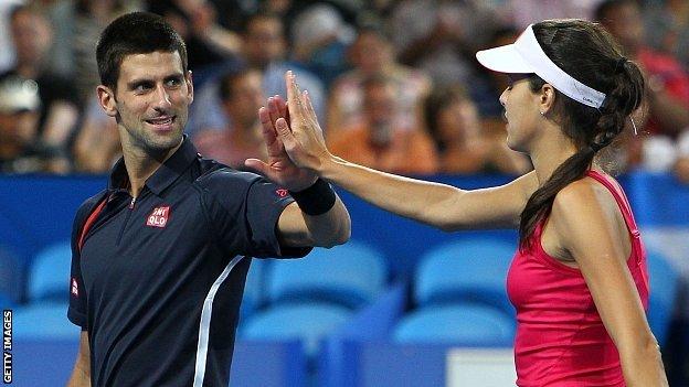 ana ivanovic and novak djokovic kiss