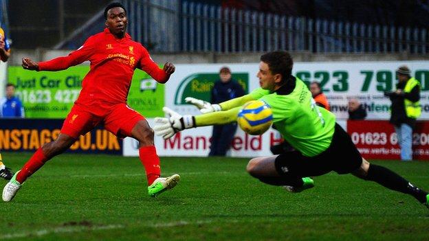 Liverpool striker Daniel Sturridge scored on his debut against Mansfield in the FA Cup