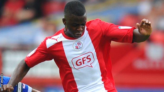 Hope Akpan in action for Crawley