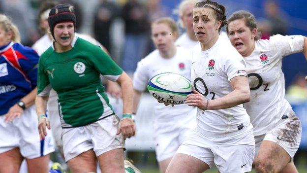 Katy McLean in action against Ireland in the 2012 Six Nations