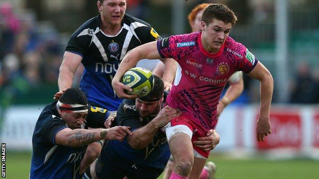 Henry Slade kicked Exeter's points at Bath