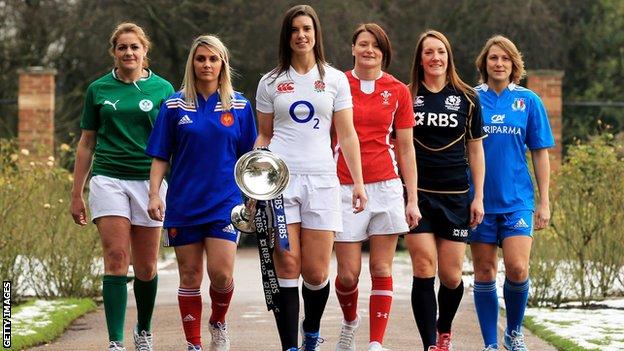 England captain Sarah Hunter with the other Six Nations captains