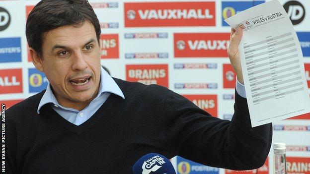 Chris Coleman announcing his Wales squad ahead of the Austria friendly