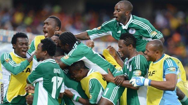 Nigerian players celebrate