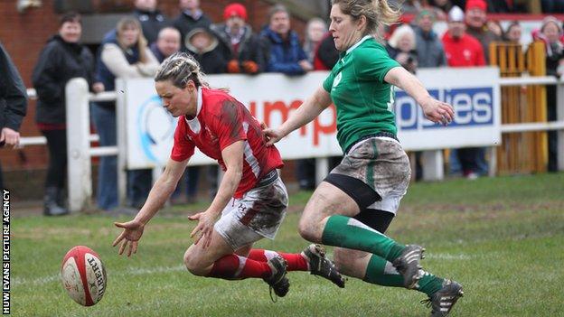Wales' Caryl James was denied a try against Ireland