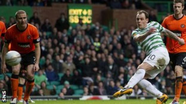 Anthony Stokes scores for Celtic against Dundee United