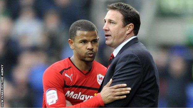 Fraizer Campbell and Cardiff boss Malky Mackay