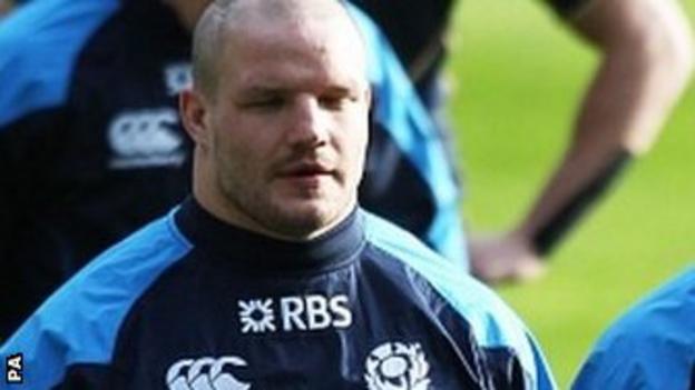Prop Euan Murray during the captain's run before Scotland faced Italy in the last round of Six Nations matches