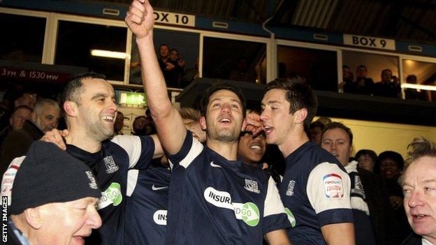 Southend players celebrate their win