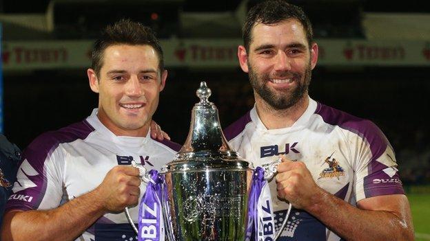 Melbourne's Cooper Cronk and Cameron Smith