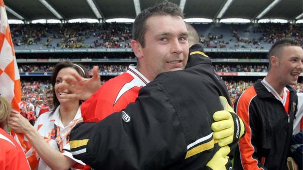 Oisin McConville celebrates after Armagh's win over Donegal in the 2006 Ulster football final at Croke Park