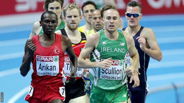 Stephen Scullion led his 3,000m heat at one stage before fading in the closing stages
