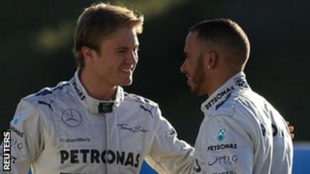 Nico Rosberg (left) and Lewis Hamilton