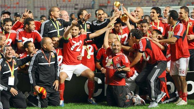 Al Ahly celebrate winning the 2012 African Champions League
