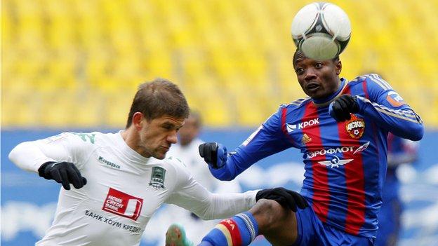 Ahmed Musa (right) in action for CSKA Moscow