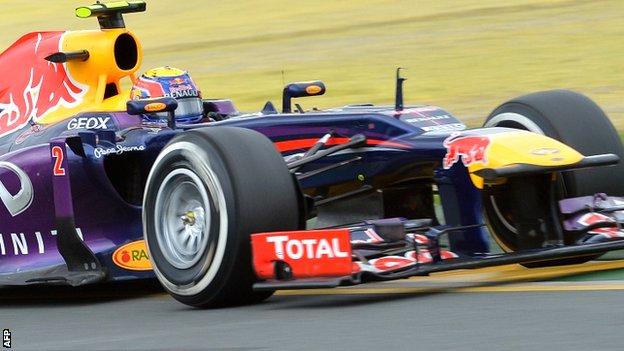 Mark Webber had problems with his Red Bull in the Australian GP