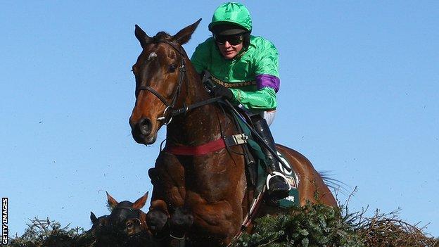 Liam Treadwell rides Mon Mome to victory in the 2009 Grand National