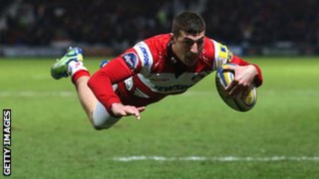 Jonny May scores for Gloucester