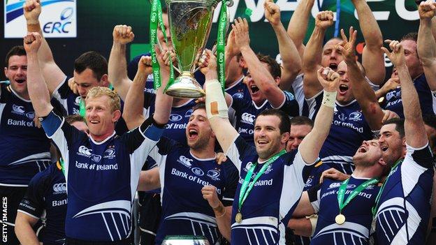 Leinster celebrate winning the 2012 Heineken Cup