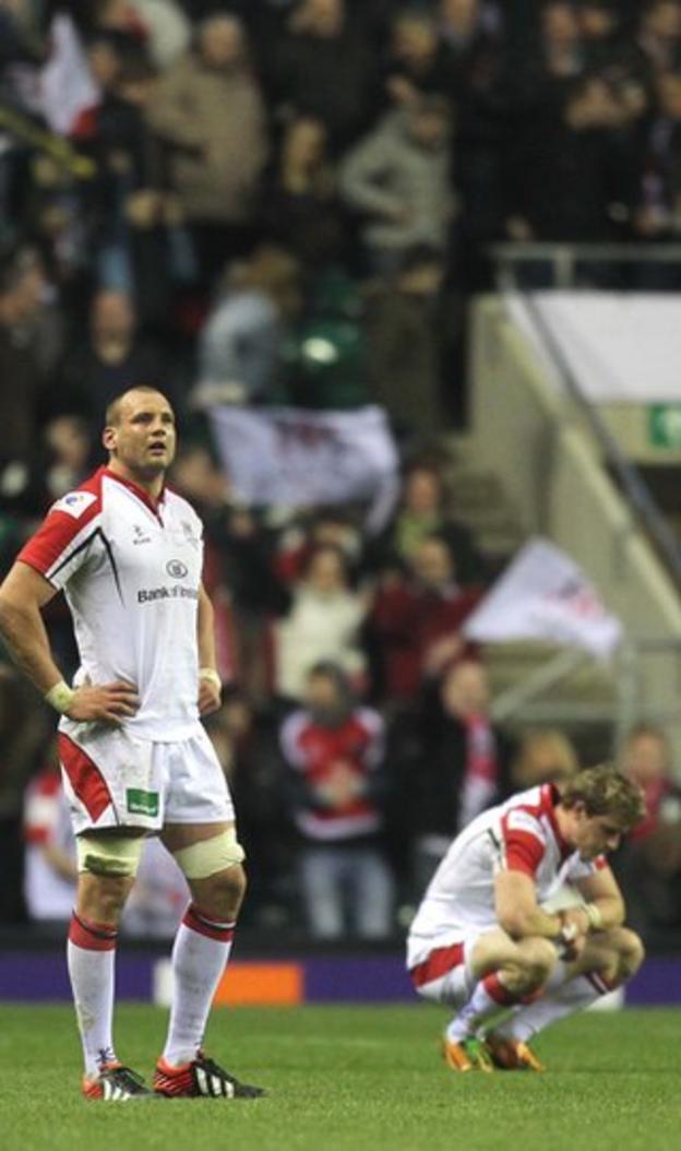 Dejection at the final whistle for Ulster pair Dan Tuohy and Andrew Trimble