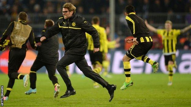 Borussia Dortmund celebrate their dramatic win