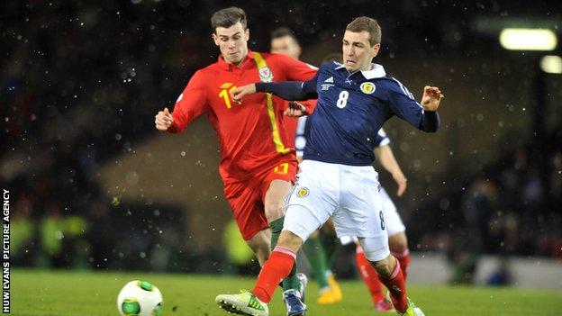 Gareth Bale in action against Scotland