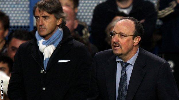 Roberto Mancini and Rafael Benitez