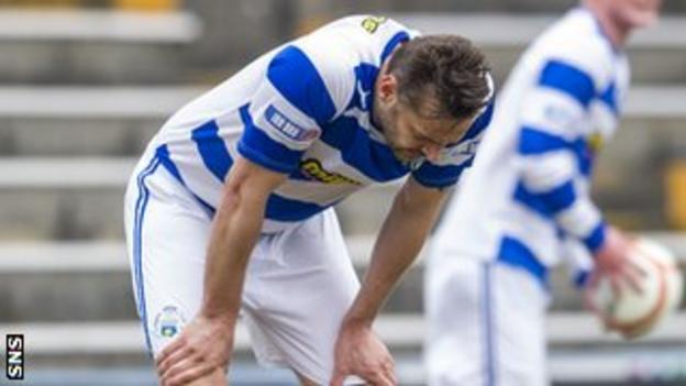 Morton's Mark McLaughlin is left disappointed at the final whistle