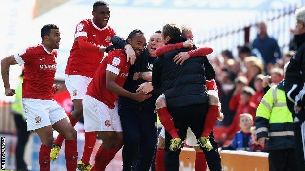 Chris O'Grady (c) of Barnsley celebrates his goal during the Championship match between Barnsley and Hull City