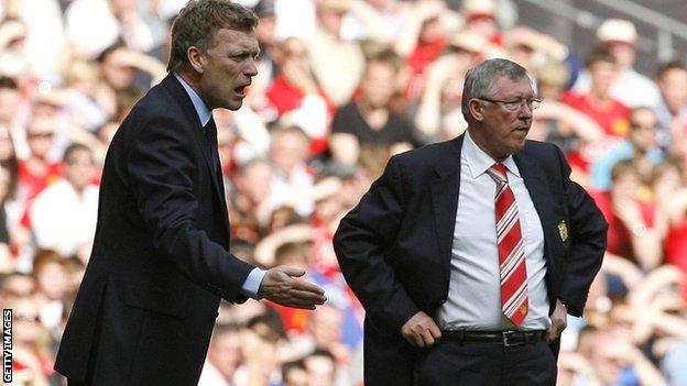 New Manchester United boss David Moyes and predecessor Sir Alex Ferguson