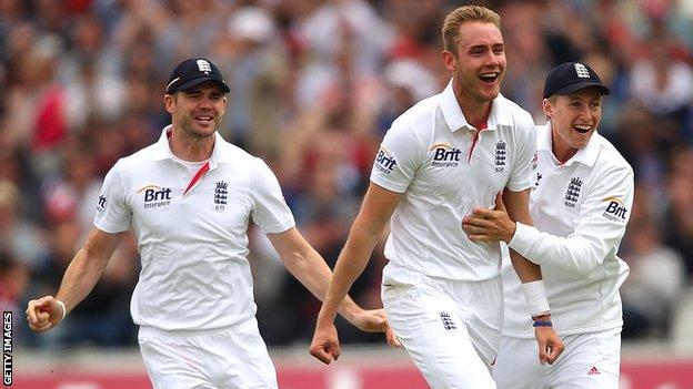 James Anderson, Stuart Broad and Joe Root