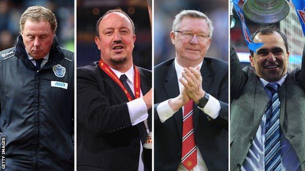 Harry Redknapp, Rafa Benitez, Sir Alex Ferguson, Roberto Martinez