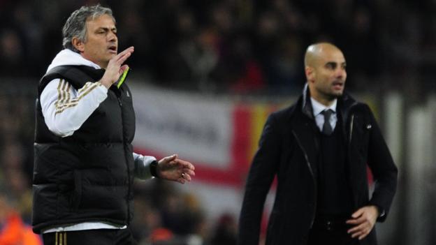 Real Madrid head coach Jose Mourinho and Barcelona head coach