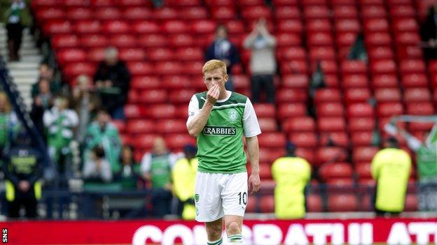Hibs' Eoin Doyle following the Scottish Cup final defeat by Hearts