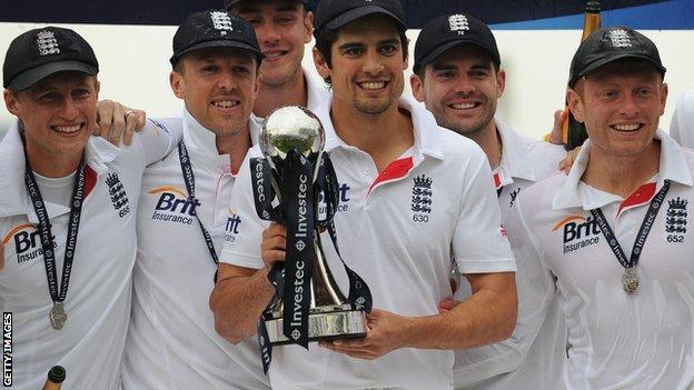 England with the Test series trophy