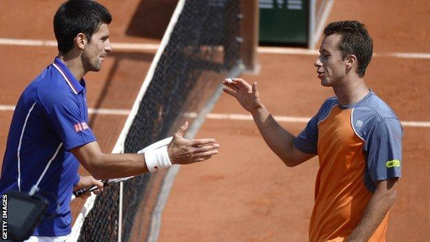 Novak Djokovic and Philipp Kohlshcreiber