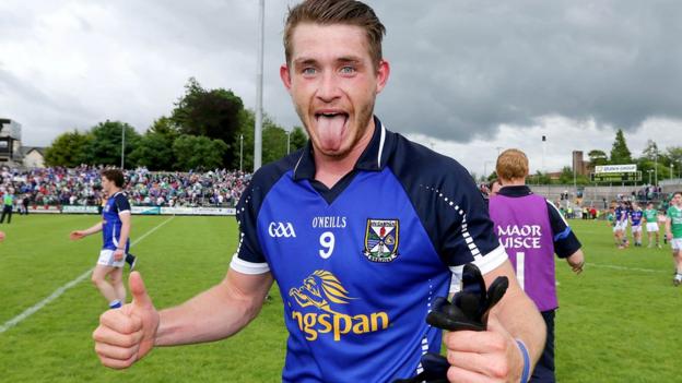 A delighted David Givney celebrates after Cavan beat Fermanagh 0-13 to 0-11 and progress to s semi-final meeting with Monaghan
