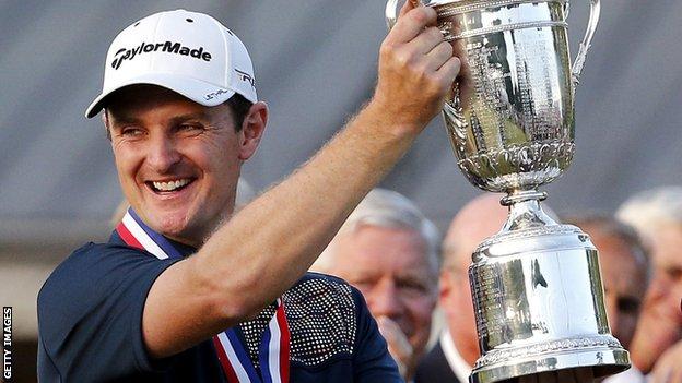 Justin Rose with the US Open trophy