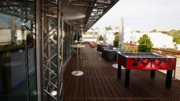 Out on the Red Bull Energy Station balcony