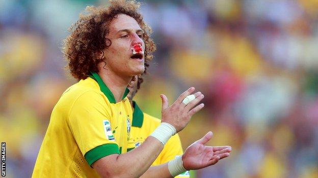 Chelsea and Brazil David Luiz broken nose