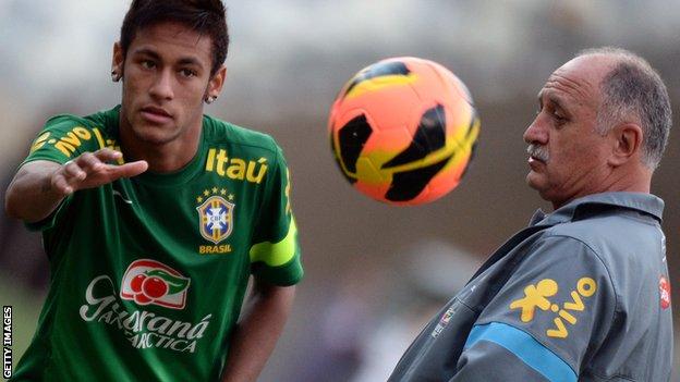 Luis Felipe Scolari (right) with Neymar