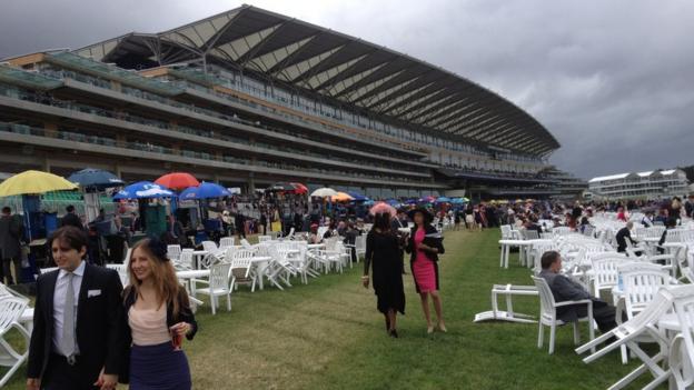 Royal Ascot racegoers mingle before the action gets under way