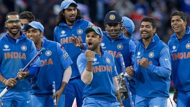 India celebrate victory