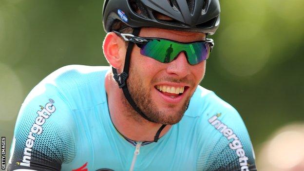 Mark Cavendish after winning the National Road Race Championship in Glasgow