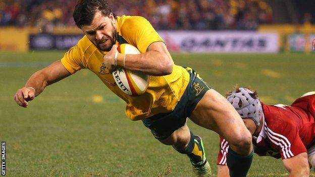 Adam Ashley-Cooper scores the decisive try in Melbourne