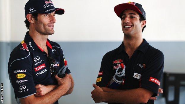 Red Bull: Mark Webber tips Daniel Ricciardo to replace him in 2014 ...