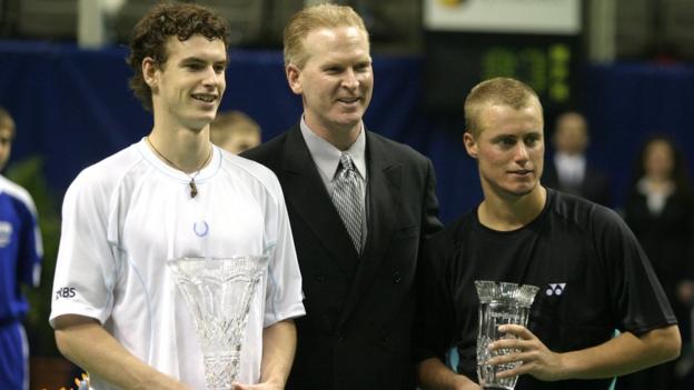 Andy Murray (left) and Lleyton Hewitt