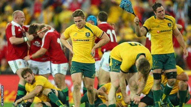 Australia players look dejected