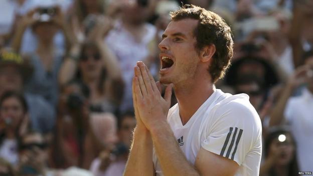 Andy Murray celebrates his moment of victory