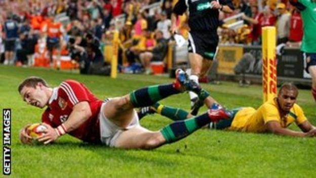 George North scores for the Lions